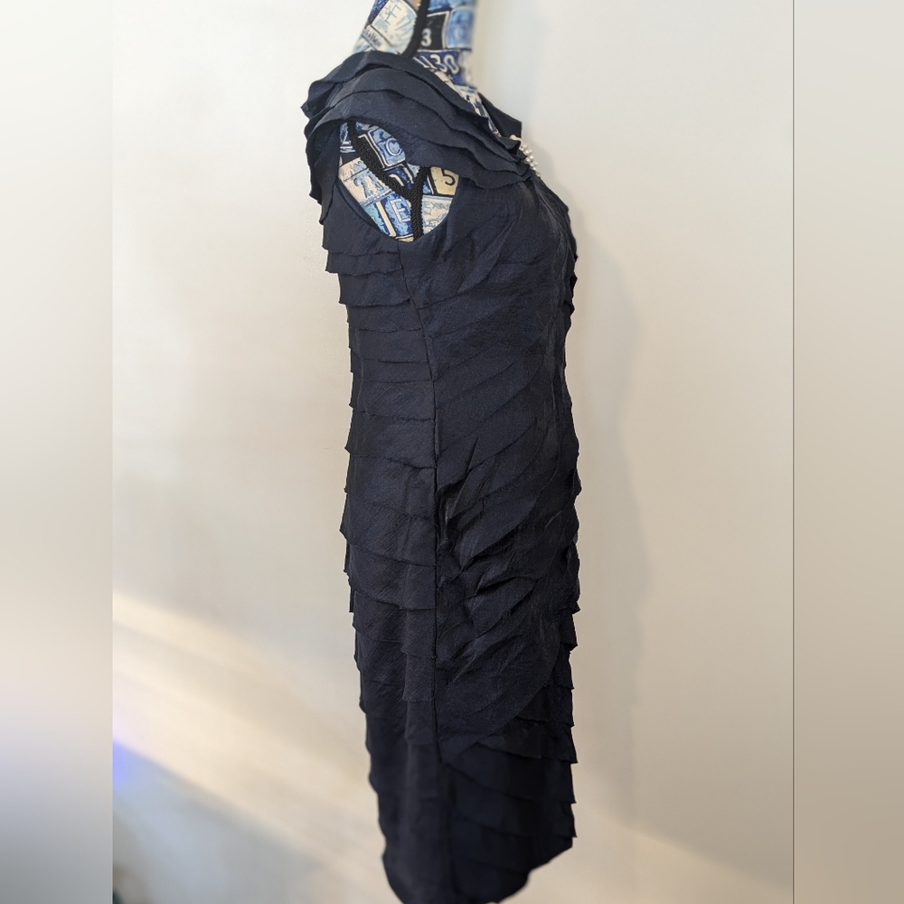 London Times Navy Tiered Dress - Picture 3 of 5